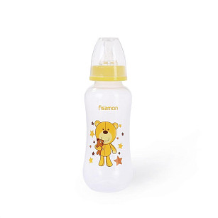 Детская бутылочка для кормления пластиковая Желтая 300мл