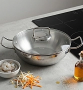 Сковорода вок из нержавеющей стали 28 см арт. 15358