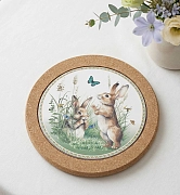 Подставка под горячее из пробкового дерева и доломита 20 см арт. 0161