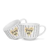 Набор из 2-х фарфоровых кружек 580 мл Happy day checked