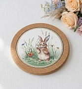 Подставка под горячее из пробкового дерева и доломита 20 см арт. 0163