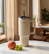 Термокружка из нержавеющей стали 1,2 л, цвет Бежевый