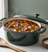 Утятница 30 см / 4,8 л - эмалированный чугун Le Mans green