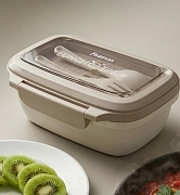 Пластиковый ланч-бокс с 2-я отделениями 19,5 см / 850 мл арт. 16751