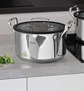 Кастрюля из нержавеющей стали индукционная 4,5 л / 22 см Fabia