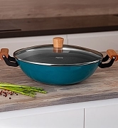 Индукционный вок 32 см / 5 л Seagreen (эмалированный чугун) арт. 4011