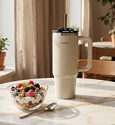 Термокружка из нержавеющей стали 900 мл, цвет Бежевый