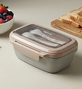 Пластиковый ланч-бокс с 2-я отделениями 19,5 см / 850 мл арт. 16752