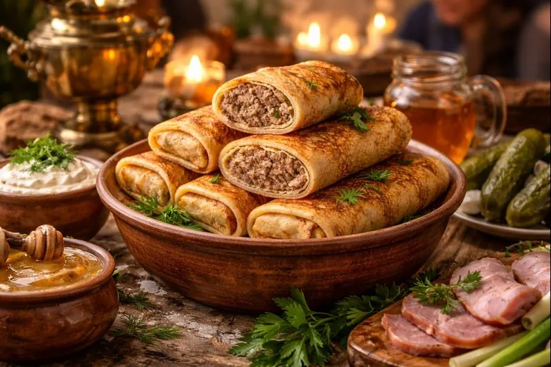 Блинчики с мясом