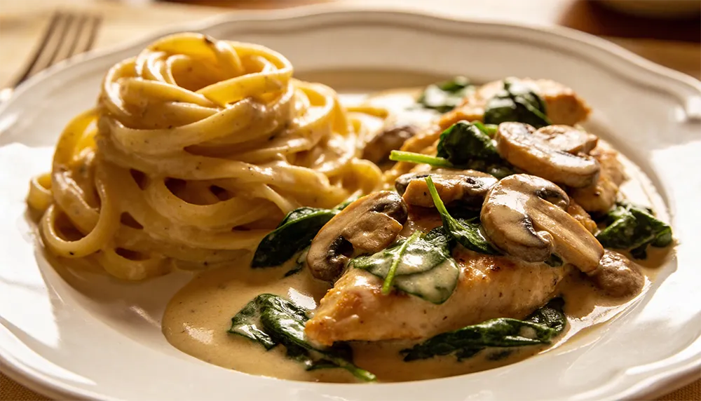 Домашняя курица в сливочном соусе