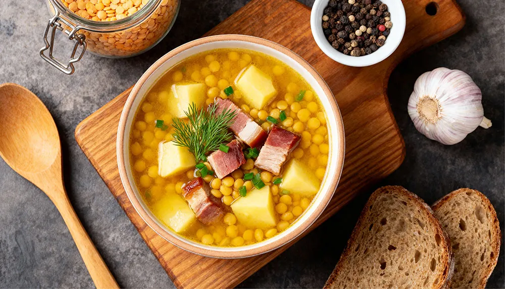 Гороховый суп с копченостями рецепт