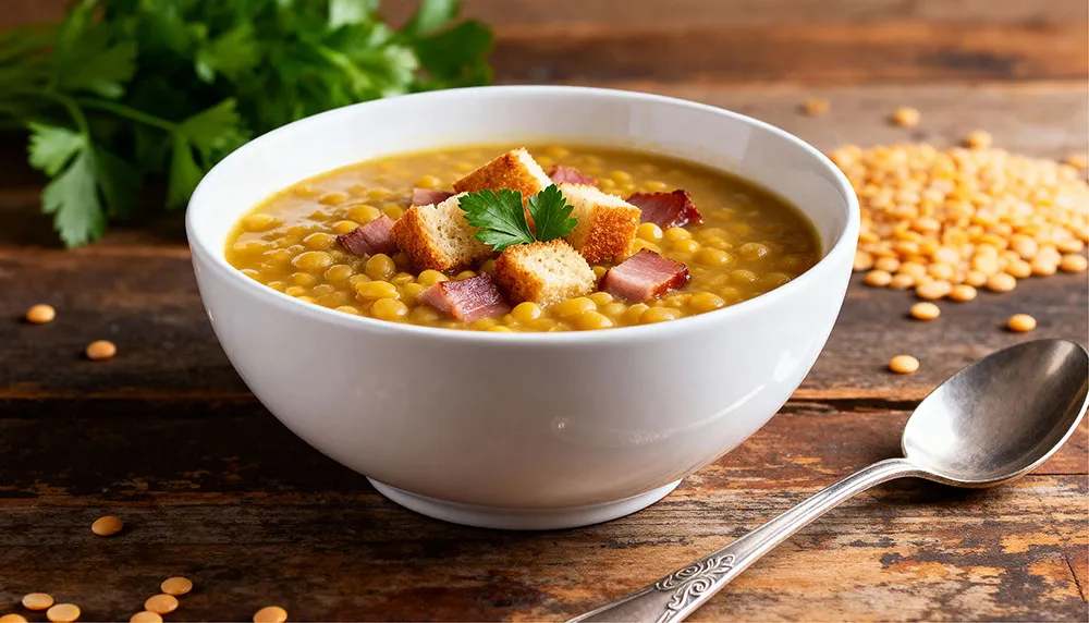 Гороховый суп с копченостями классический