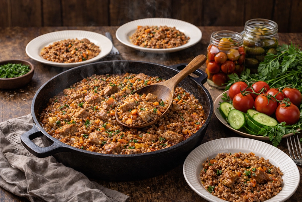 Готовая гречка по купечески