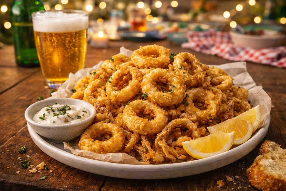 Кольца кальмара в кляре