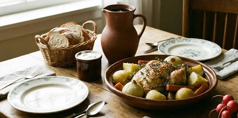 Обед с курицей и картошкой