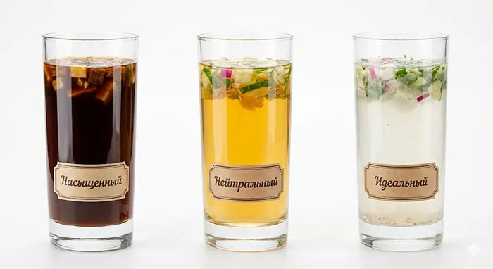 Окрошка на разном квасе