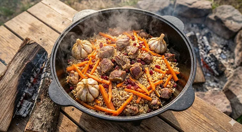 Плов с бараниной в казане