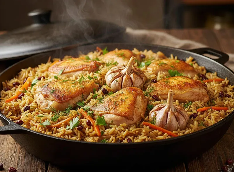 Плов с курицей в казане рецепт