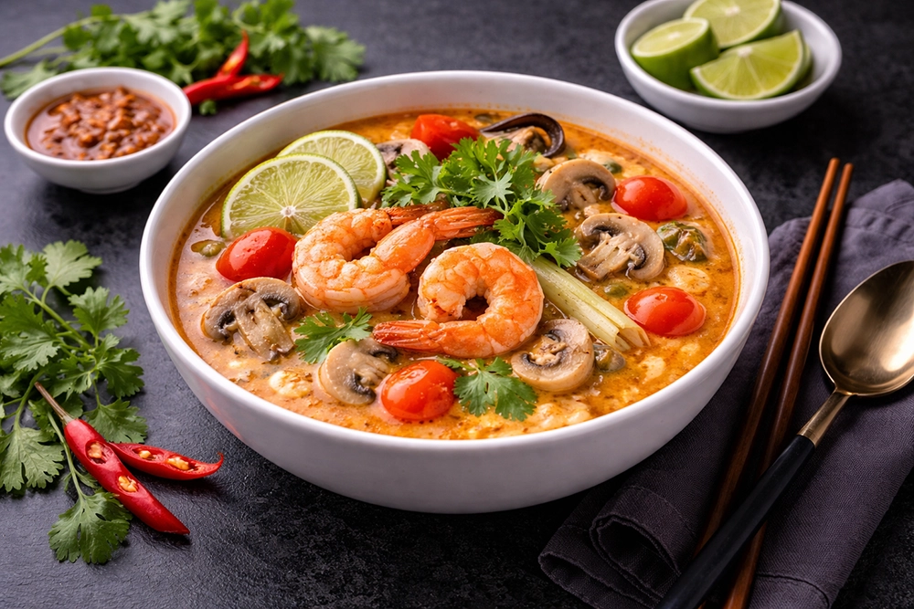 Том Ям классический с креветками и кокосовым молоком рецепт