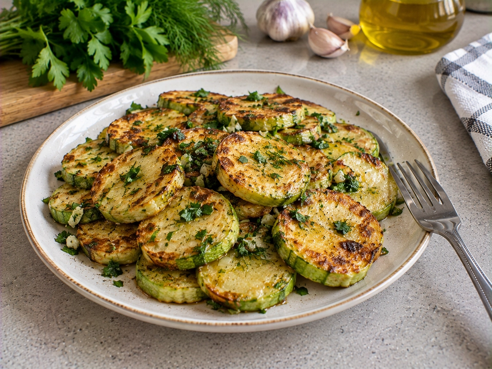 Жареные кабачки с чесноком