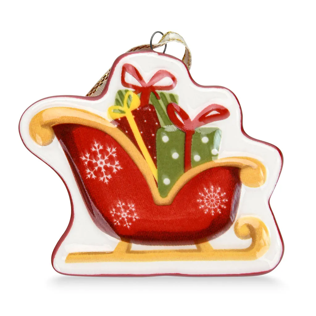 Елочная игрушка Сани с подарками