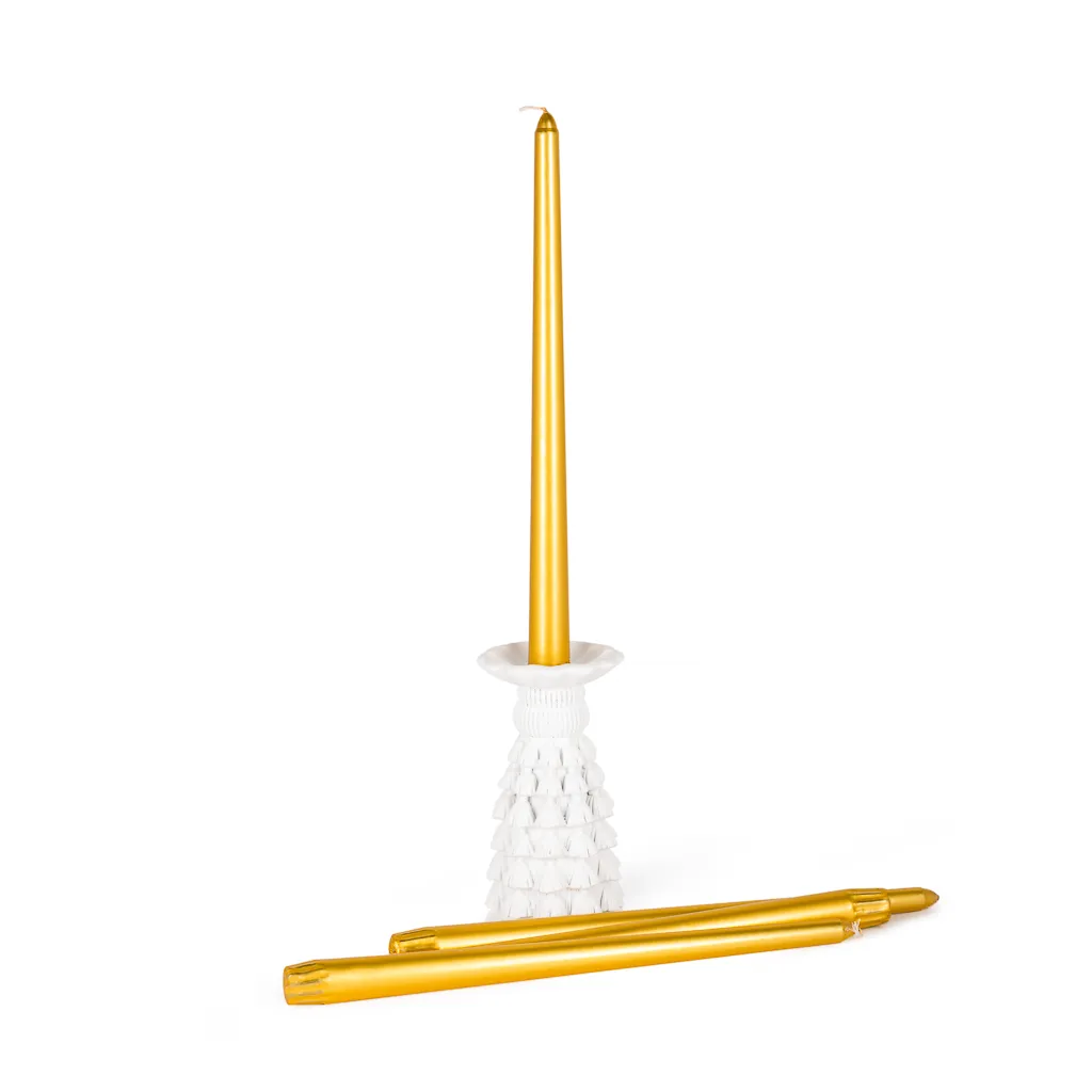 Набор античных свечей золотых