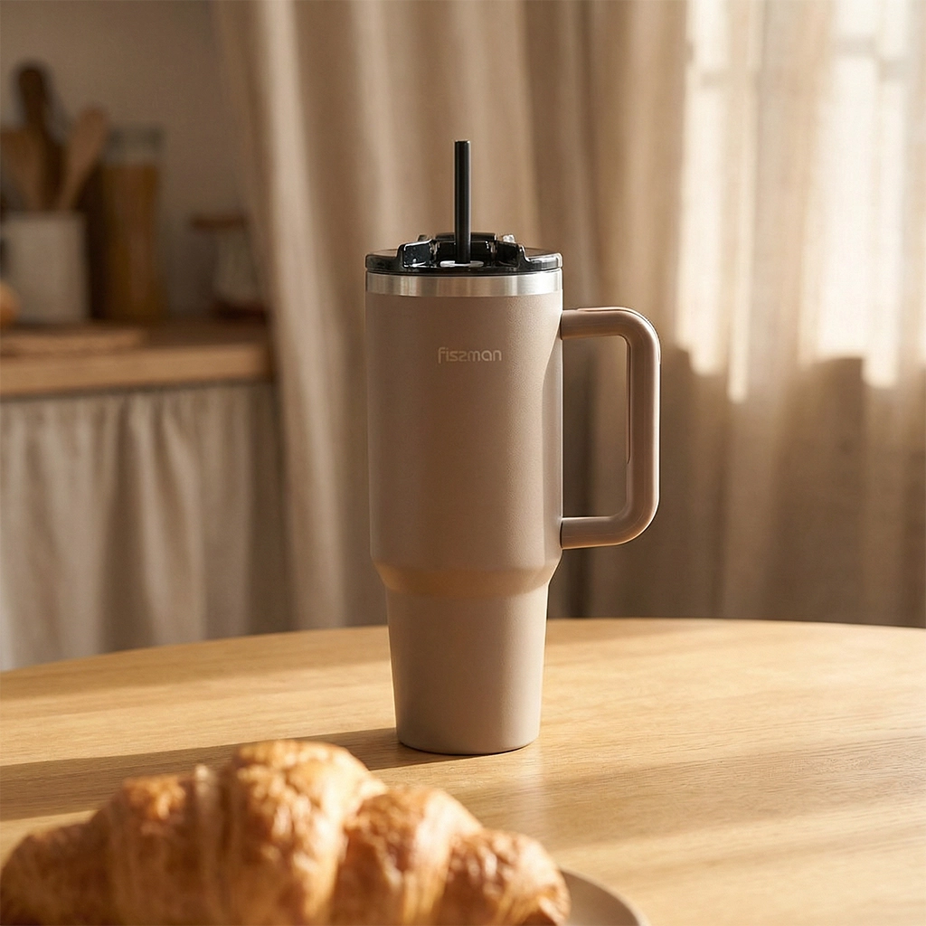 Термокружка с трубочкой