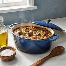 Утятница 30 см / 4,8 л - эмалированный чугун Le Mans blue