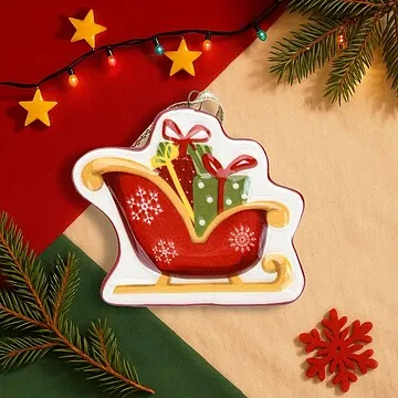 Елочная игрушка &quot;Сани с подарками&quot; арт. 0405