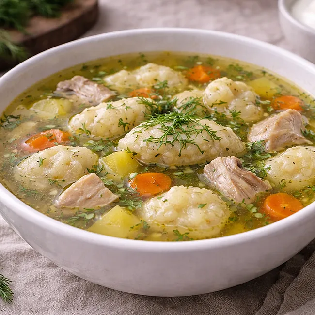 Куриный суп с галушками: рецепт из детства