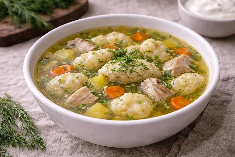 Куриный суп с галушками: рецепт из детства