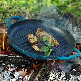 Сковорода-гриль чугунная эмалированная 30 см арт. 4044