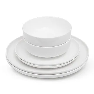 Набор тарелок из фаpфора на 2 персоны, 6 предметов, белый Horeca