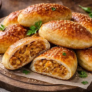 Домашние пирожки с капустой: рецепт на сковороде