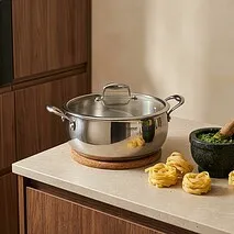 Стальной сотейник с крышкой 28 см / 7,3 л Inducta