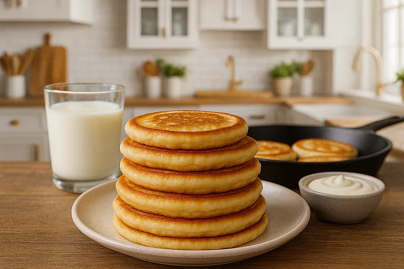 Пышные оладьи на кефире: 5 секретов идеальных оладий