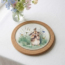 Подставка под горячее из пробкового дерева и доломита 20 см арт. 0162