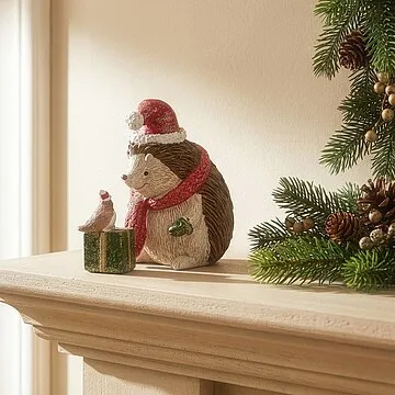 Статуэтка "Ёжик с подарком" 8,5 см (полирезин)