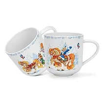 Фарфоровые чашки 2 шт / 380 мл "С Новым годом!" арт. 16038