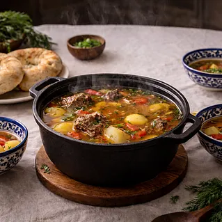 Шурпа из говядины: пошаговый рецепт в казане и кастрюле