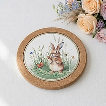 Подставка под горячее из пробкового дерева и доломита 20 см арт. 0163