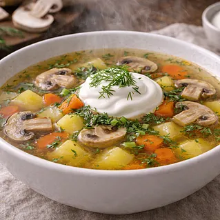 Грибной суп из шампиньонов: рецепт с картошкой и ароматной зажаркой