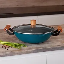 Индукционный вок 28 см / 4 л (эмалированный чугун) Seagreen