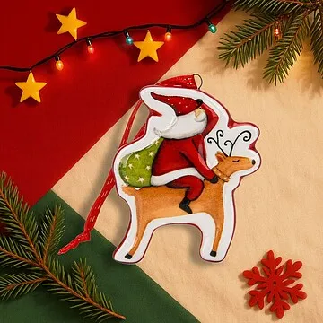 Елочная игрушка &quot;Санта на олене&quot; арт. 0400