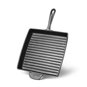 Чугунная сковорода-гриль для индукционных плит 28 см