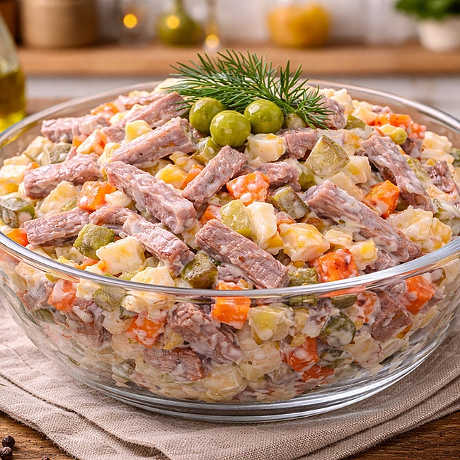 Салат с языком: рецепт на праздничный стол
