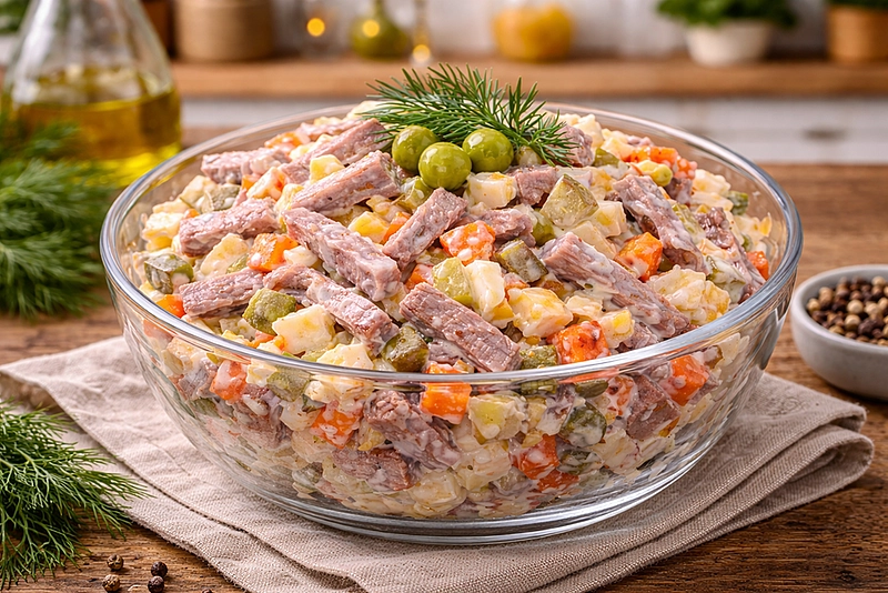 Салат с языком: рецепт на праздничный стол