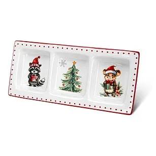 Менажница из доломита 31,5 х 14 см Merry Christmas арт. 0358