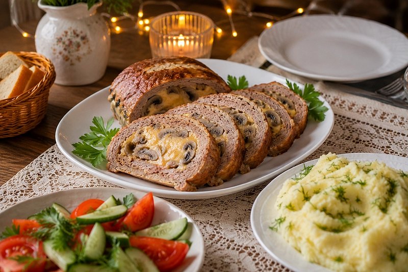 Мясной рулет: рецепты с яйцом, грибами и перцем