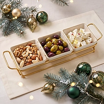 Фарфоровая менажница на подставке 4 пр. Christmas eve